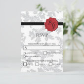 Elegant Pattern & Wax Seal Wedding RSVP Kaarten Kaartje (Staand voorkant)