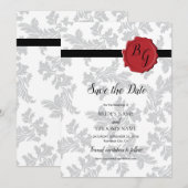 Elegant Pattern & Wax Seal Wedding Save The Date (Voorkant / Achterkant)