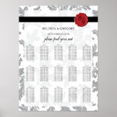 Elegant Pattern & Wax Seal Wedding Seding Chart Poster (Voorkant)