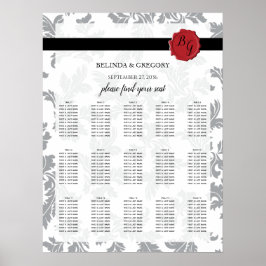 Elegant Pattern & Wax Seal Wedding Seding Chart Poster