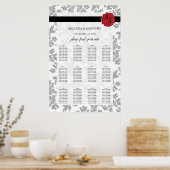 Elegant Pattern & Wax Seal Wedding Seding Chart Poster (Keuken)