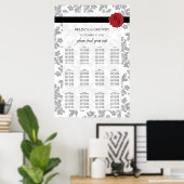 Elegant Pattern & Wax Seal Wedding Seding Chart Poster (Thuiskantoor)