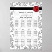 Elegant Pattern & Wax Seal Wedding Seding Chart Poster (Voorkant)