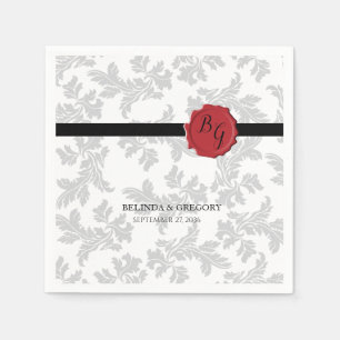 Elegant Pattern & Wax Seal Wedding Servet