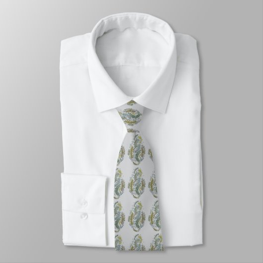 Elegant Patterned Green Colorway Tie Stropdas (Gebonden)