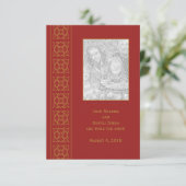 Elegant Patterned Indian Save the Date (Staand voorkant)