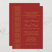 Elegant Patterned Indian Wedding Kaart (Voorkant / Achterkant)