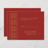 Elegant Patterned Indiase reactie RSVP Kaartje (Voorkant / Achterkant)
