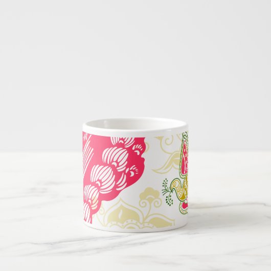 Elegant Patterned Porcelain Espresso Kop (Voorkant)