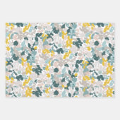 Elegant Patterns Aqua Teal Blue Blush Pink Yellow Inpakpapier Vel (Voorkant)