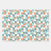 Elegant Patterns Aqua Teal Blue Mild Orange White Inpakpapier Vel (Voorkant 3)