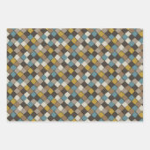 Elegant Patterns Blue Brown Mustard Beige  Inpakpapier Vel (Voorkant 3)
