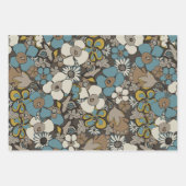 Elegant Patterns Blue Brown Mustard Beige  Inpakpapier Vel (Voorkant)