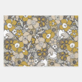 Elegant Patterns Mustard Beige Taupe Grey Inpakpapier Vel (Voorkant)