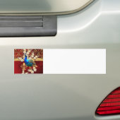 Elegant pauw en rode vogel bumpersticker (Op auto)