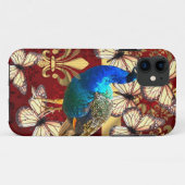 Elegant  pauw en rode vogel Case-Mate iPhone case (Achterkant (horizontaal))