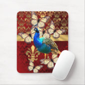 Elegant pauw en rode vogel muismat (Met muis)