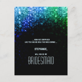 Elegant pauw kleur bokeh bruiloft bridesmaid kaart