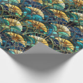 Elegant Pauw Kleur Glas in lood Cadeaupapier (Hoek)