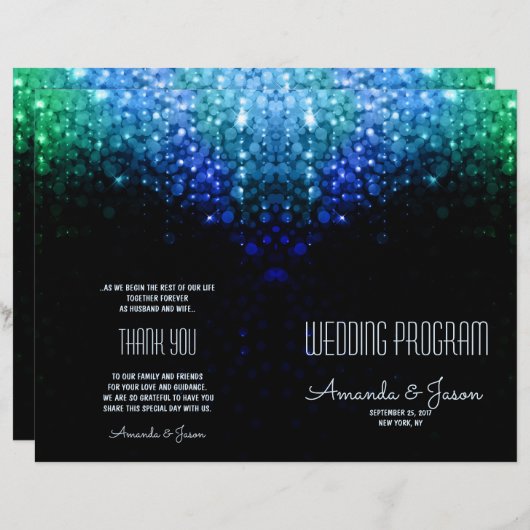 Elegant pauw kleurenlicht voor bruiloft (Voorkant / Achterkant)