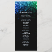 Elegant pauw kleurenlicht voor bruiloft programmakaart (Achterkant)