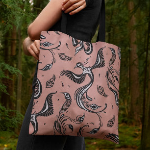 Elegant Pauw Patroon Boho Chic Tote Bag