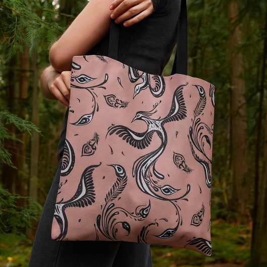 Elegant Pauw Patroon Boho Chic Tote Bag
