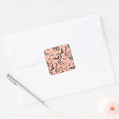 Elegant Pauw Patroon Boho Chic Vierkante Sticker