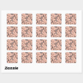 Elegant Pauw Patroon Boho Chic Vierkante Sticker (Vel)