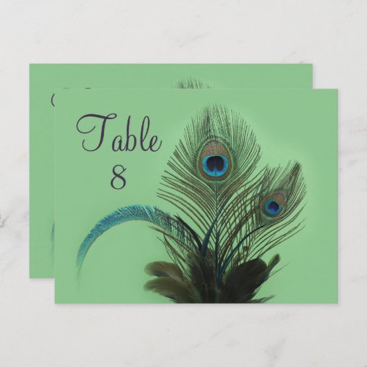 Elegant Pauw Tafelnummer (groen) (Voorkant / Achterkant)