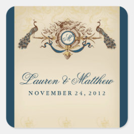 Elegant Pauw thema Vierkante Sticker