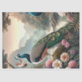 Elegant Pauwbloem Decoupage Tissuepapier (Voorkant)