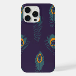 Elegant pauwenveerpatroon iphone 15 pro max. max case
