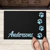 Elegant Paw Prints Gepersonaliseerd Monogram Honde Deurmat