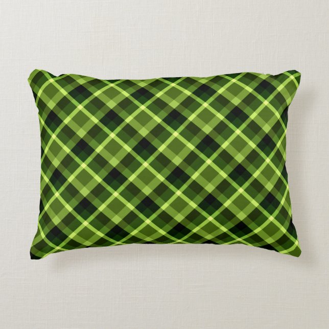 Elegant Pea Green Pset Pattern Accent Pillow Kussen (Voorkant)