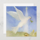 Elegant Peace Dove Natitivity-kerstfeestkaart Aankondiging (Voorkant / Achterkant)