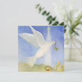 Elegant Peace Dove Natitivity-kerstfeestkaart Aankondiging (Staand voorkant)