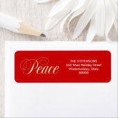Elegant Peace Holiday Red Return-adreslabels Etiket (Insitu)