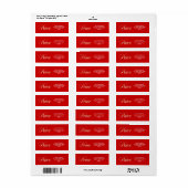 Elegant Peace Holiday Red Return-adreslabels Etiket (Full Sheet)