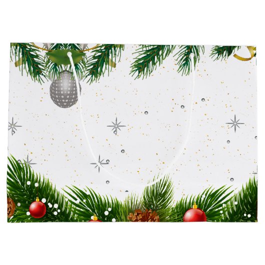 Elegant Peace & Joy Red Berries Naam Kerstmis Groot Cadeauzakje (Achterkant)