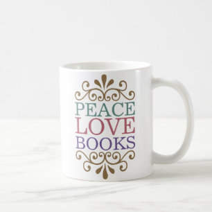 Elegant Peace, Love, Books Koffiemok