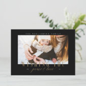 Elegant Peace & Love Gold Typografie Foto Feestdagenkaart (Staand voorkant)