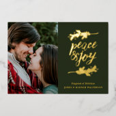 Elegant Peace & Love Photo Folie Holiday Kaart (Voorkant)