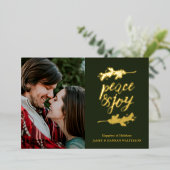 Elegant Peace & Love Photo Folie Holiday Kaart (Staand Voorkant)