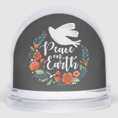 Elegant Peace on Earth Family Christmas Photo Sneeuwbol (Voorkant)