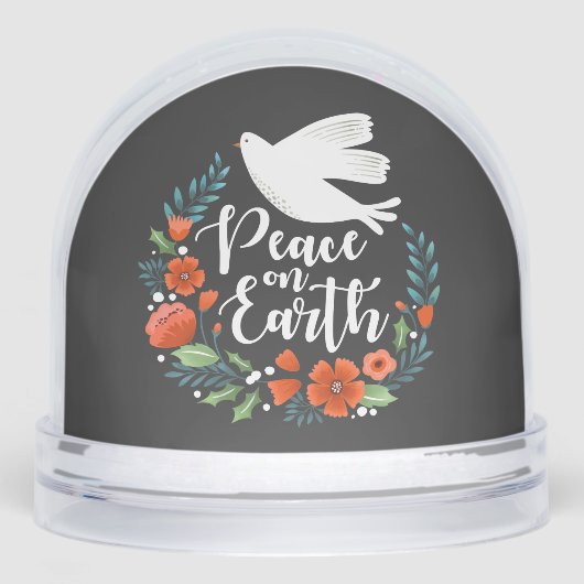 Elegant Peace on Earth Family Christmas Photo Sneeuwbol (Voorkant)