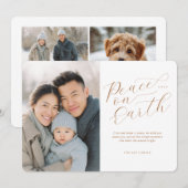 Elegant Peace on Earth Photo Feestdagenkaart (Voorkant / Achterkant)