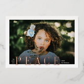 Elegant Peace Overlay Framed-kerstfoto Folie Feestdagenkaart (Voorkant)