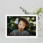 Elegant Peace Overlay Framed-kerstfoto Folie Feestdagenkaart (Staand Voorkant)