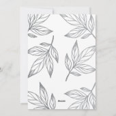 Elegant Peace with Silver Leaves Foto Kerstmis Feestdagenkaart (Achterkant)